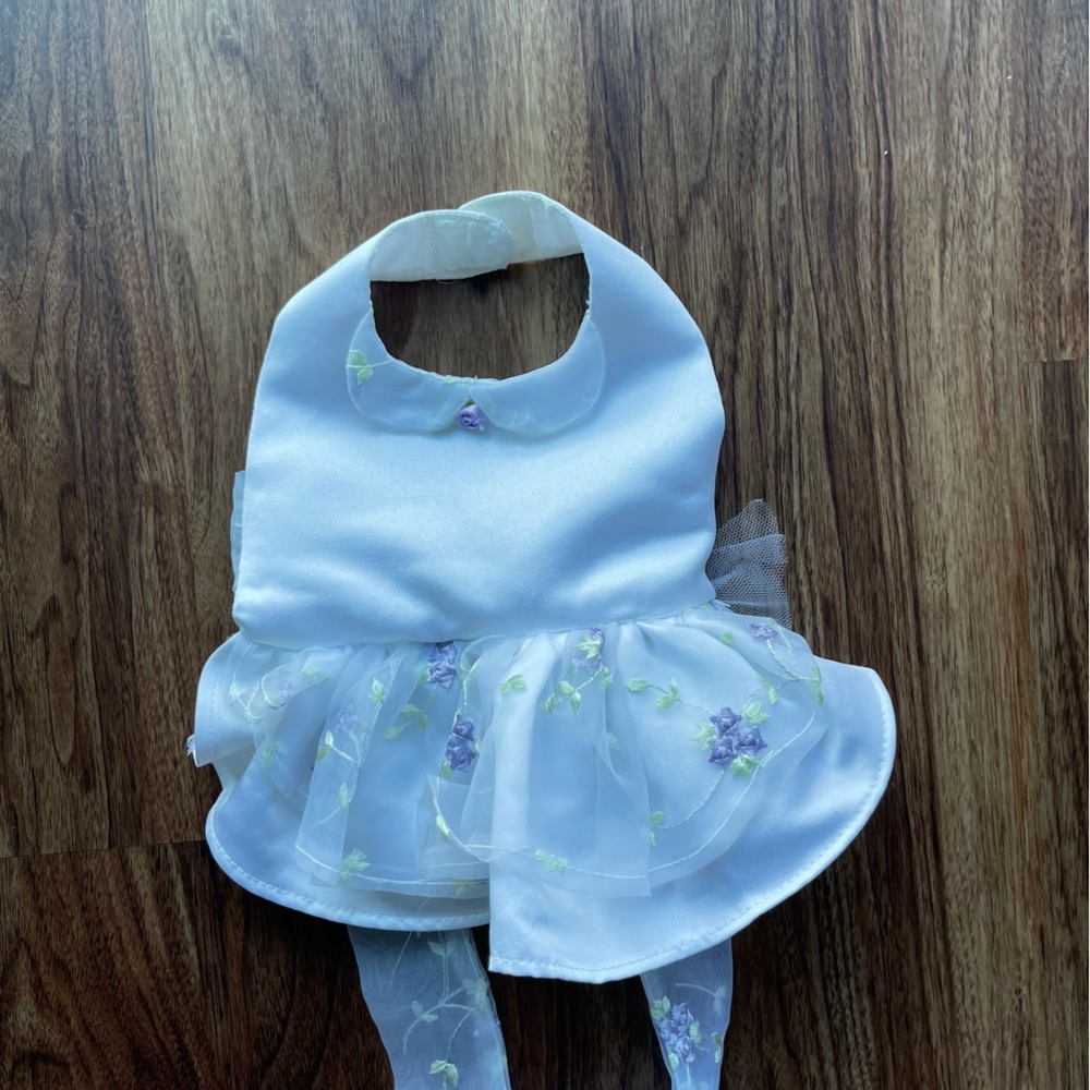 5th Ave Pet XS Dog White Dress Floral Tulle Small Breed